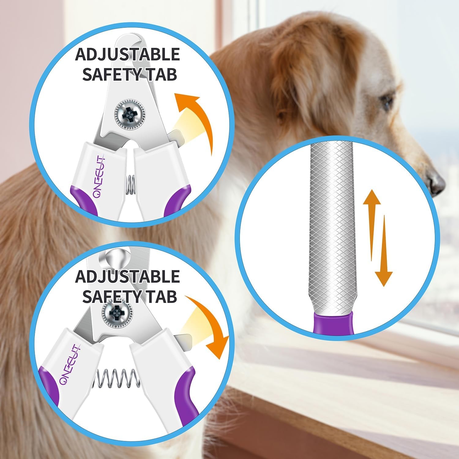 6" Dog Nail Clippers for Small, Medium and Large Breed Professional Pet Nail Trimmers -Suitable for Cats, Rabbits and Guinea Pigs with Safety Guard to Avoid over Cutting (Purple)