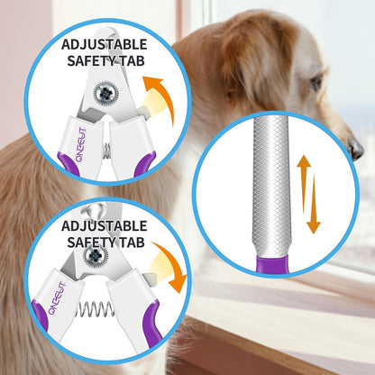 6" Dog Nail Clippers for Small, Medium and Large Breed Professional Pet Nail Trimmers -Suitable for Cats, Rabbits and Guinea Pigs with Safety Guard to Avoid over Cutting (Purple)