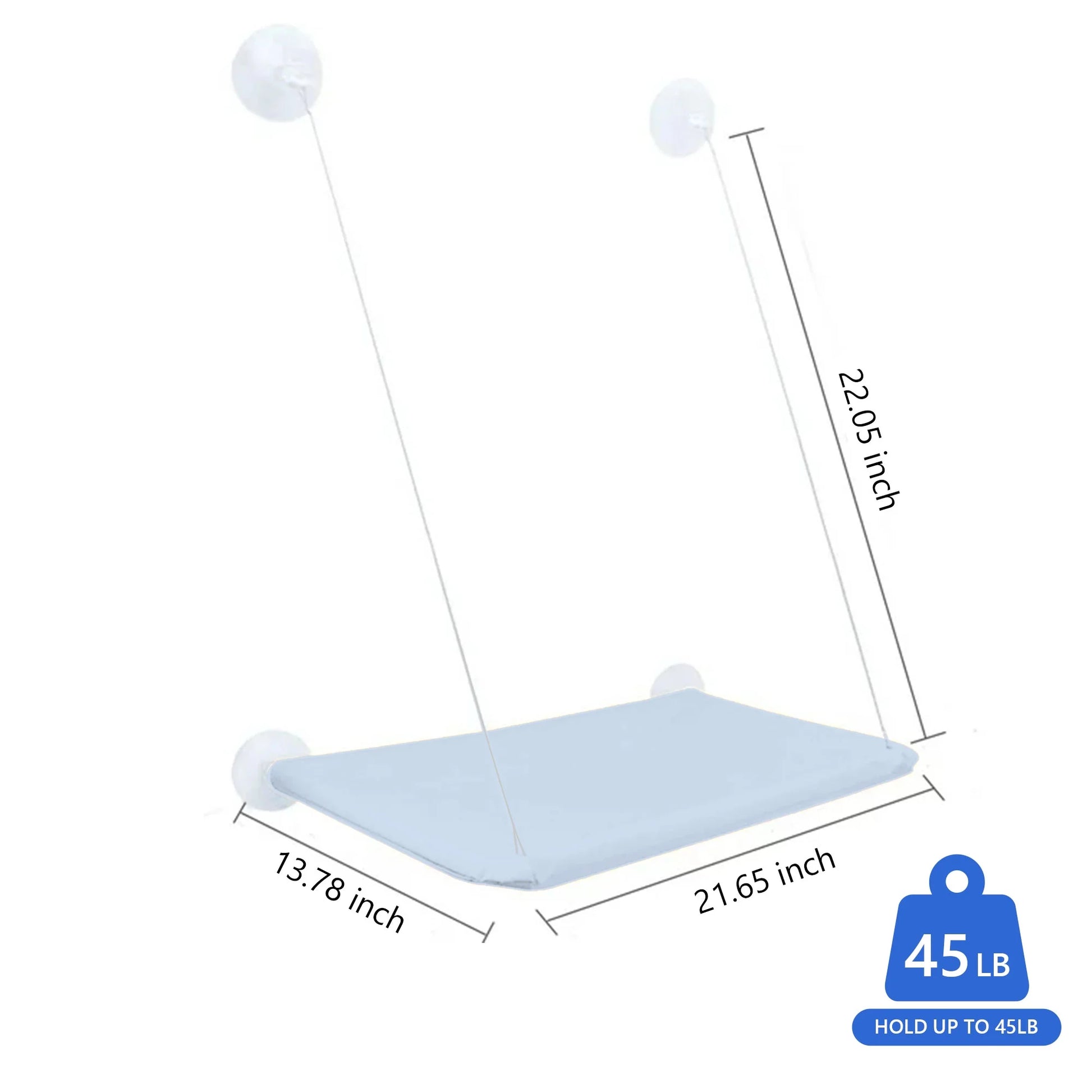 Window Cat Hammock Cat Window Sill Perch Cat Bed Pet Cat Window Sill Stand Suction Cup Hanging Cat Litter Box-Blue