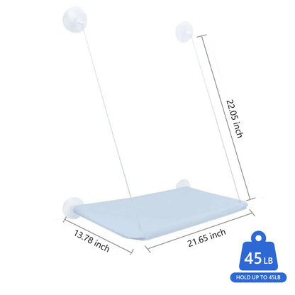 Window Cat Hammock Cat Window Sill Perch Cat Bed Pet Cat Window Sill Stand Suction Cup Hanging Cat Litter Box-Blue