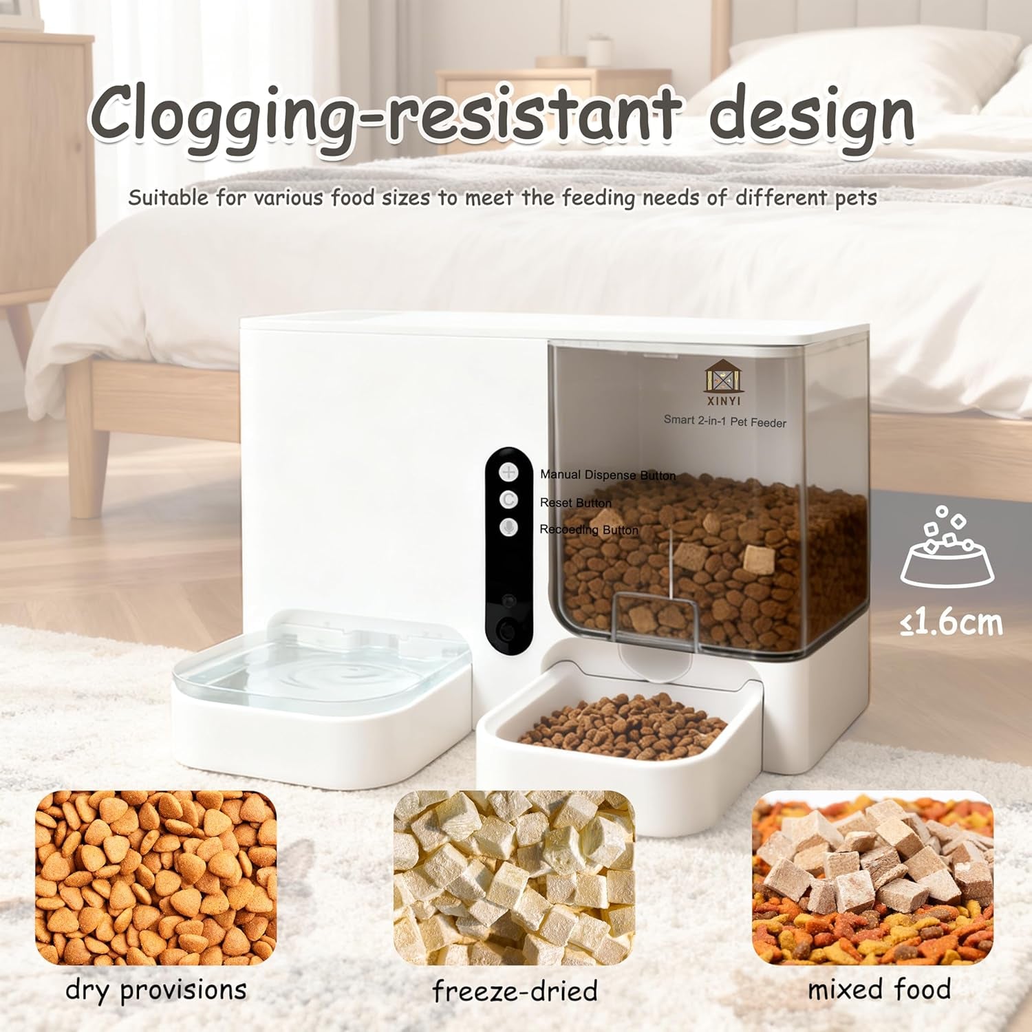 Automatic Pet Feeder and Water Dispenser 2-In-1 Set with Wifi, Proximity Sensor, Easy APP Operation, Real-Time Video Monitoring for Cats and Dogs