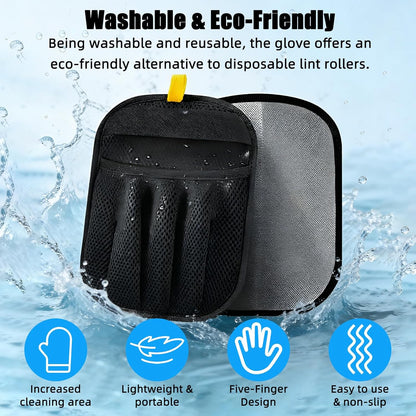 Pet Hair Removal Glove for Cats & Dogs, Upgraded Electrostatic Pet Hair Remover Glove, Reusable Dog Hair Remover for Laundry & Couch, Cat Hair Remover Furniture Tool, Pet Hair Remover Glove