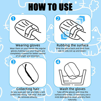 Pet Hair Removal Glove for Cats & Dogs, Upgraded Electrostatic Pet Hair Remover Glove, Reusable Dog Hair Remover for Laundry & Couch, Cat Hair Remover Furniture Tool, Pet Hair Remover Glove