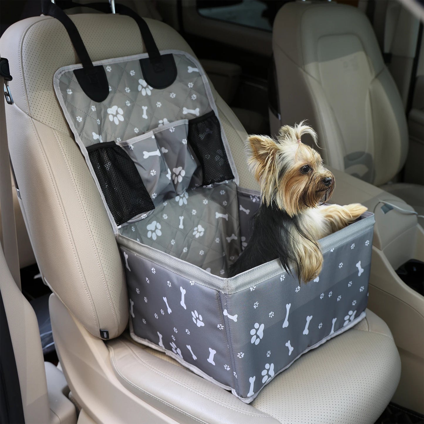 Portable Dog Car Booster Seat Carrier for Small Medium Dogs Safety Travel Pet Basket with Storage Front Seat Pet Carrier for Dog