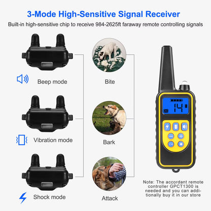 Rechargeable Remote Control IP67 Waterproof Dog Training Collar Receiver Adjustable Belt Accessories for Pet Training