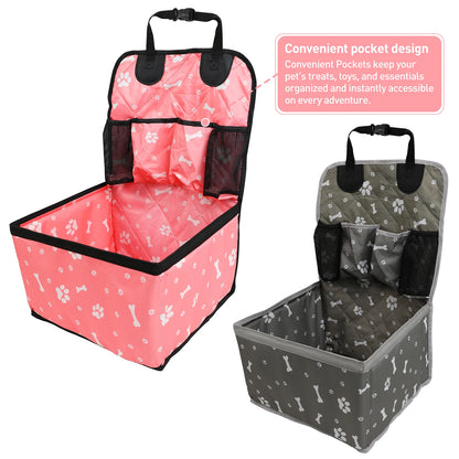 Portable Dog Car Booster Seat Carrier for Small Medium Dogs Safety Travel Pet Basket with Storage Front Seat Pet Carrier for Dog