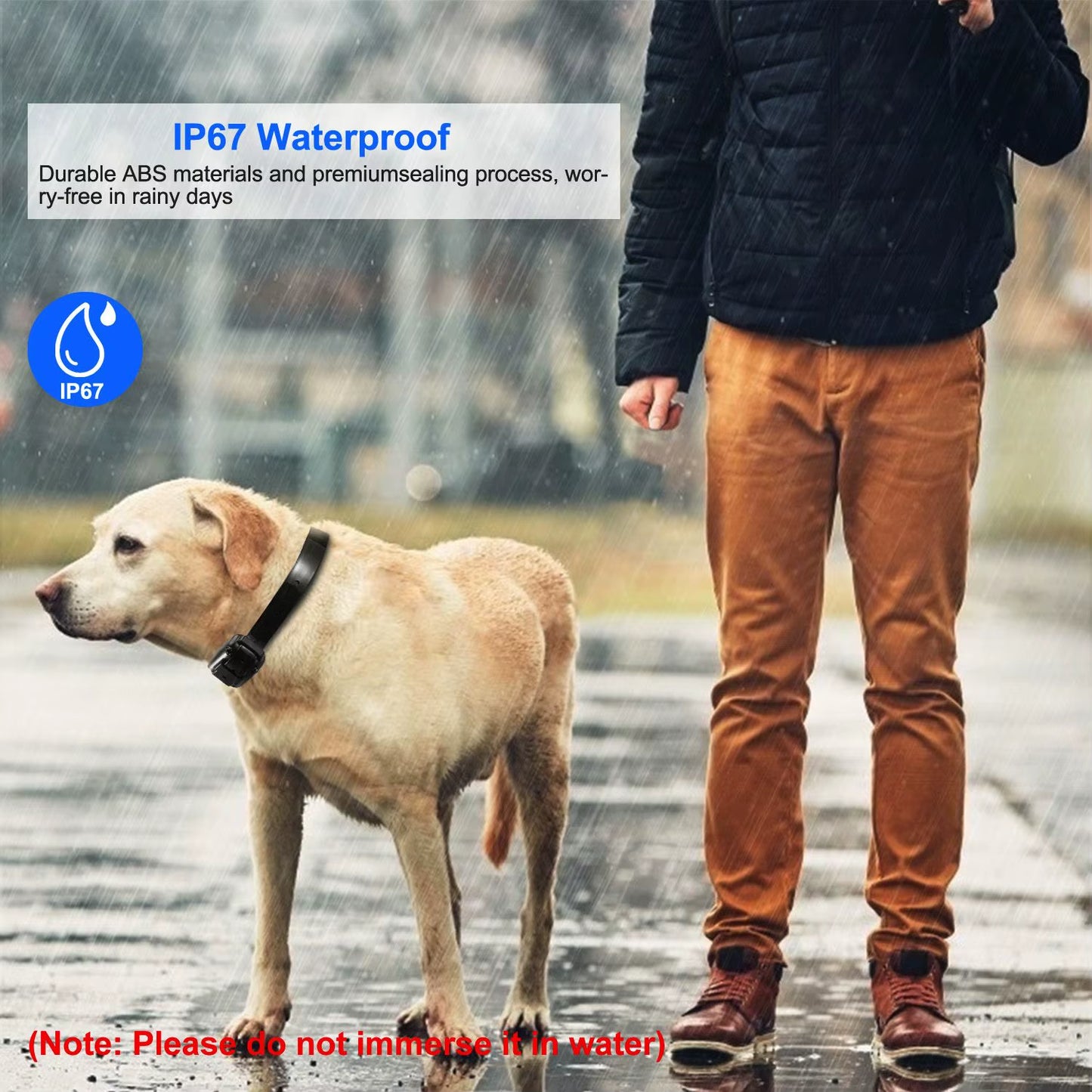 Rechargeable Remote Control IP67 Waterproof Dog Training Collar Receiver Adjustable Belt Accessories for Pet Training