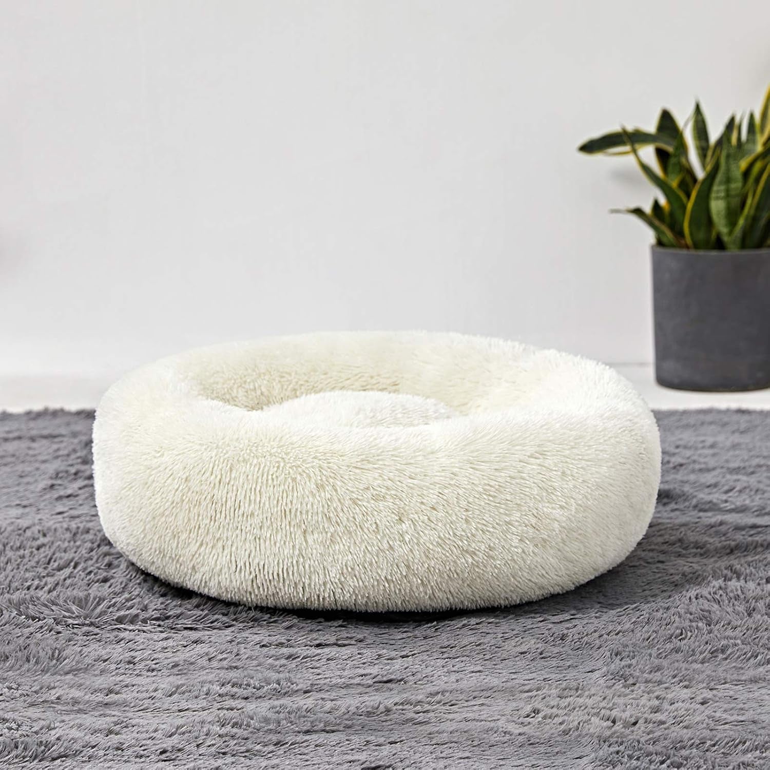 Washable Dog round Bed - Xlarge Donut Dog Bed, Comfy Calming Cuddler