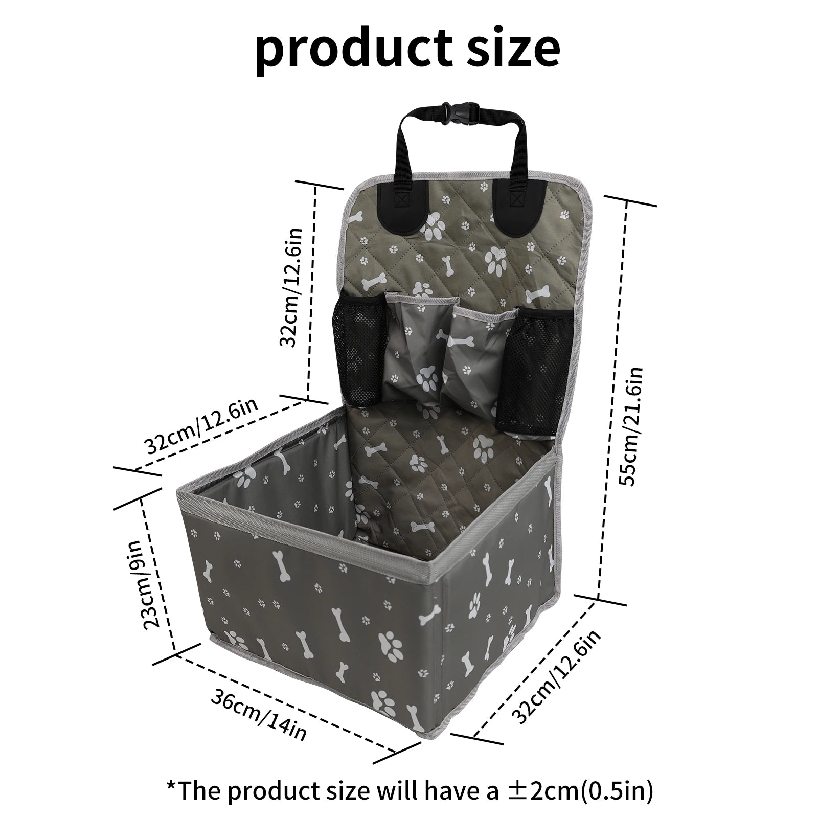 Portable Dog Car Booster Seat Carrier for Small Medium Dogs Safety Travel Pet Basket with Storage Front Seat Pet Carrier for Dog