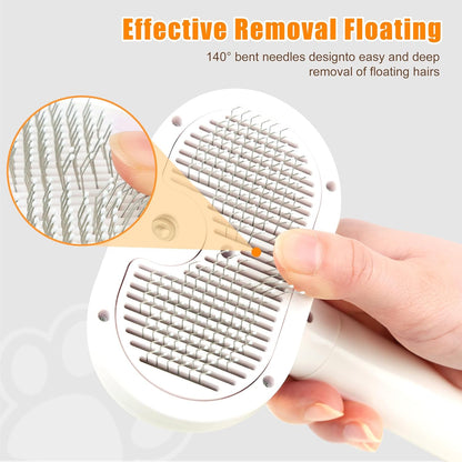 Self Cleaning Pet Steam Brush - Dog Brush for Shedding & Cat Brushes for Indoor Cats - Skin-Friendly | Anti-Static, Slicker Brush for Dogs & Cats - Hair Removal Tool