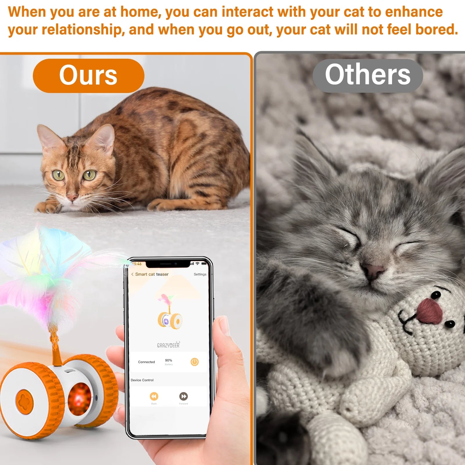 Remote Control Cat Toy Hunting Electronic Cat Toy Smart Moving Home Alone Cat Toys